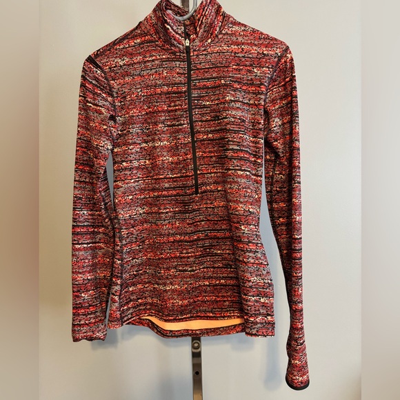 Nike Pro Pullover Womens Red Dri-Fit 1/2 Zip Active Running Hyperwarm Size Small - Picture 1 of 7
